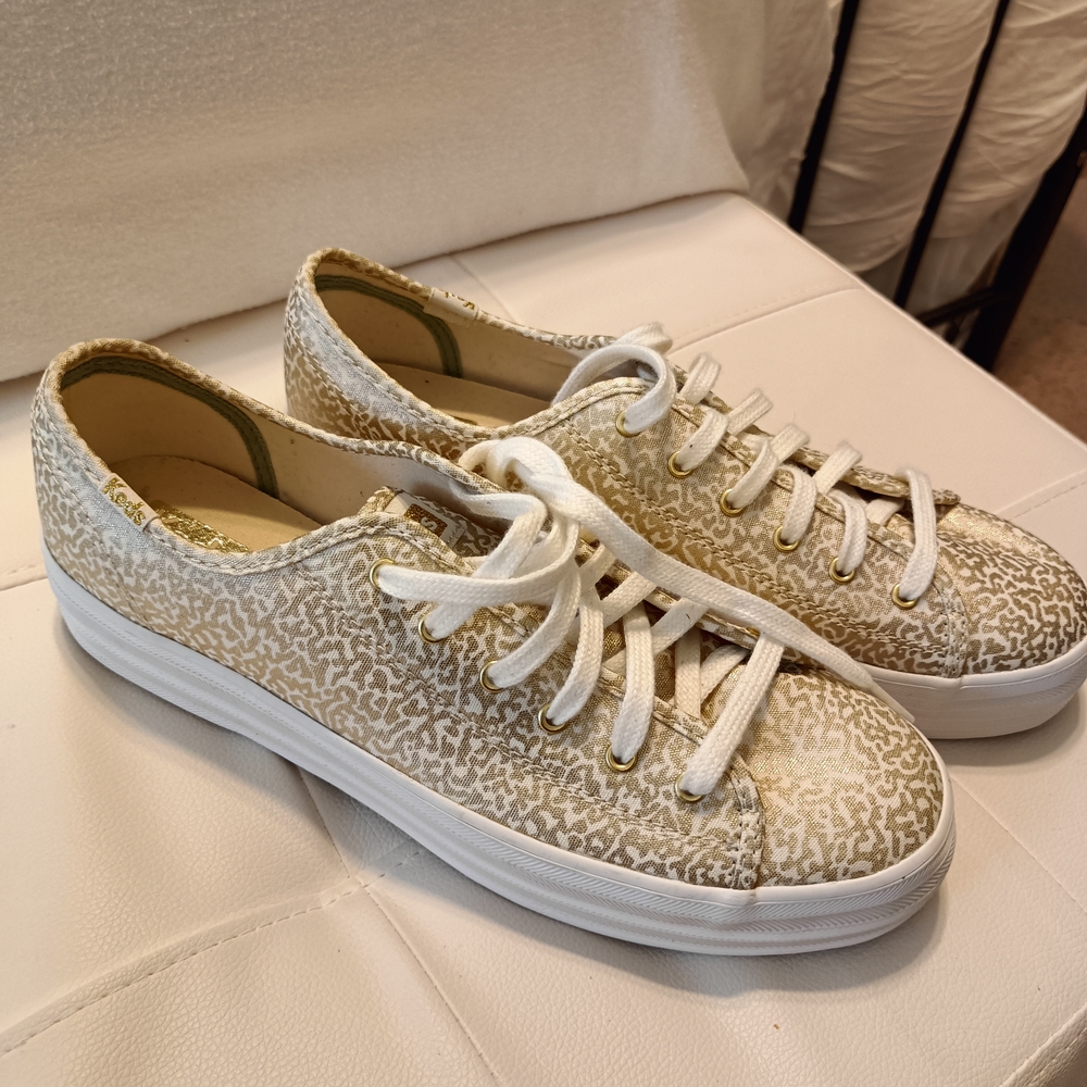 KEDS MARBLE GOLD DECKER SNEAKERS SZ 9 GORGEOUS